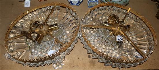 Pair gilt bag chandeliers